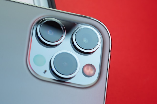 Close up image of iphone rear camera.